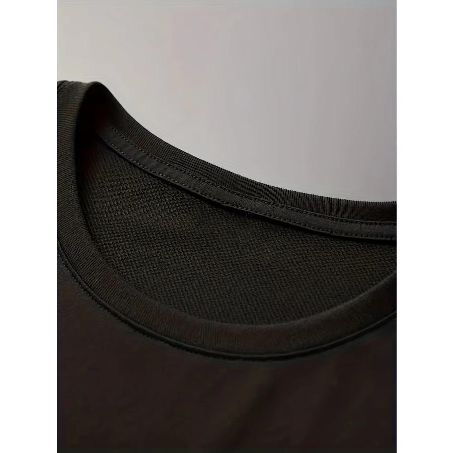 Cotton Men's 100% Cotton Summer Loose Size Cartoon Astronaut Planet Printed Slim Fit Casual Sports Round Neck Short Sleeved T-shirt Top