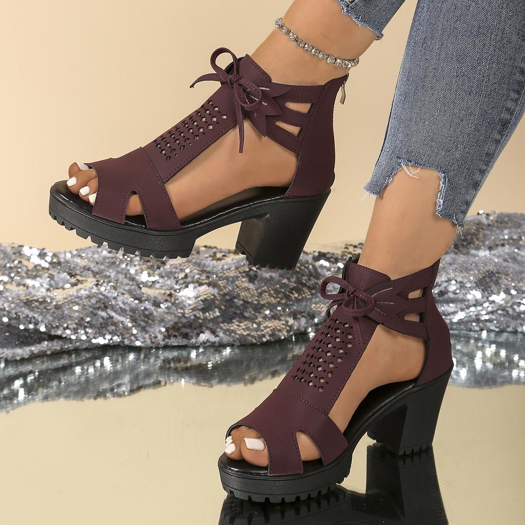 2026 Neue Sommer Damen Sandalen Fischmaul Keile Ausgeschnitten Anti-Rutsch Schuhe Damen Lässige Mode Offene Zehen Hohe Absätze Sandalen