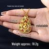 Vietnamese Gold Filigree Gourd Necklace: Rotatable, Long-Lasting, Trendy Retro Pendant