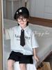 Boys' 2026 Korean Style Summer Lapel Shirt Set - Trendy Solid Color