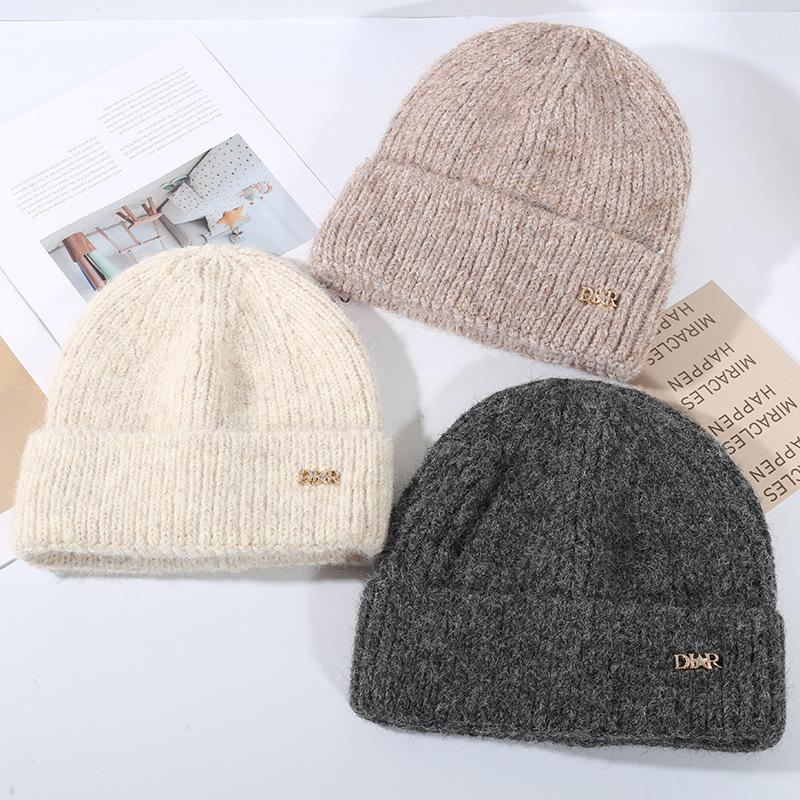 Hat Women's Warm Knitted Korean Edition Trendy Versatile Casual Look Small Thick Cross Border