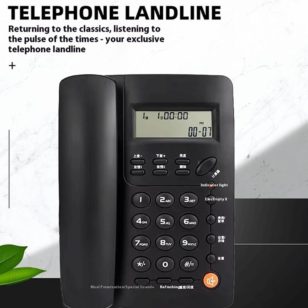 Digital Corded Landline Phone One Click Dialing Hands-Free Feature Caller ID Quick Calling Intercom Phone For Home Office