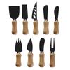 Rubber Wood & Stainless Steel Cheese Knife Set with Butter Spreader and Table Knife