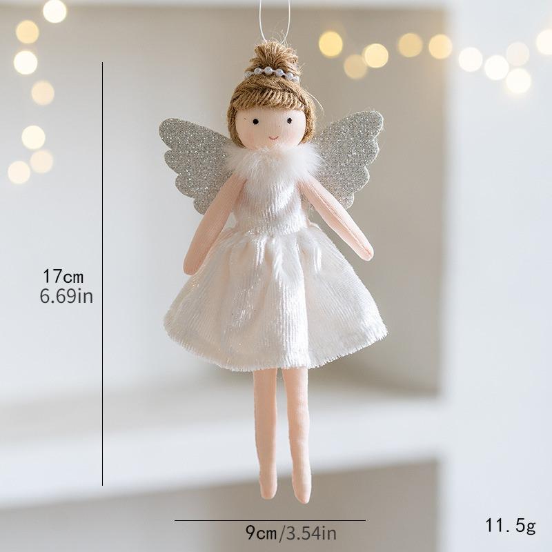New Christmas Plush Angel Doll Pendant Ornaments Xmas Tree Hanging Decorations For Home Festive Party Decor 2025 New Year Gifts