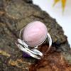 Rosa opal handgjorda ring solid 925 sterling silver smycken för julklapp