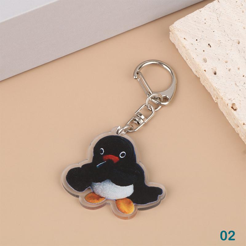 Pinguin Roztomilý Kreslený Akrylový Přívěsek na Klíče Kawaii Hračka Přívěsek na Batoh Školní Tašku Zábavný Kroužek na Klíče Dárek
