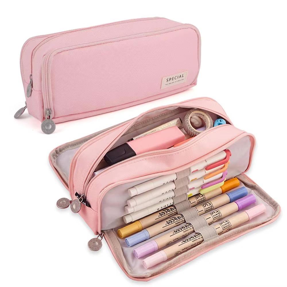 3/4 Compartment Pencil Case Multilayers Large Capacity School Student Pencil Cases Transparent Partition Pen Divider