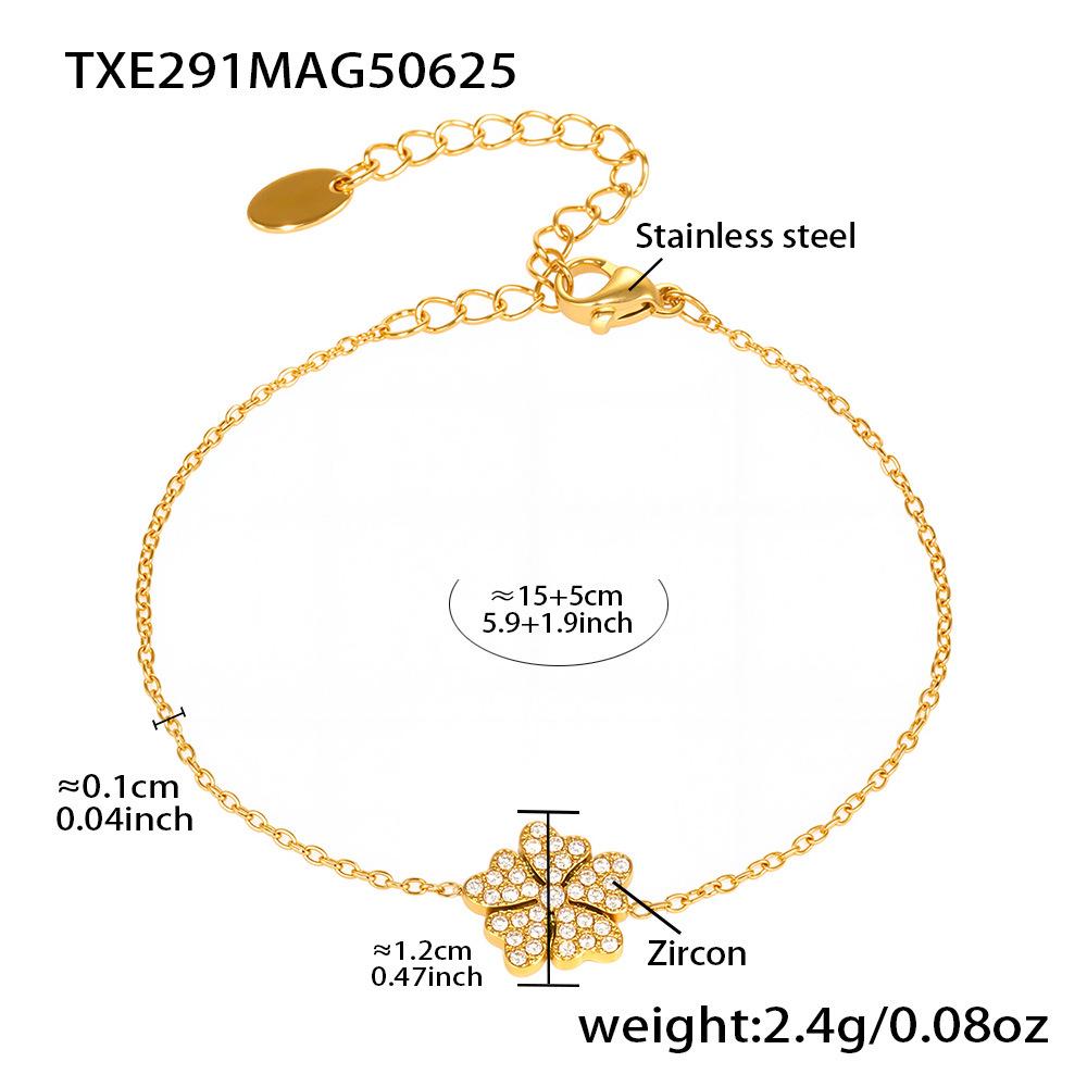 Qiong Yao 5A Zircon Heart & Flower Necklace Bracelet Set: Elegant European American Style