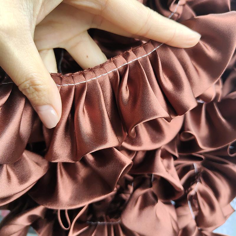 1 Yard Besätze Band Spitze Stoff Applikation Falte Rüsche Kleider DIY Nähzubehör 5,5 cm breit