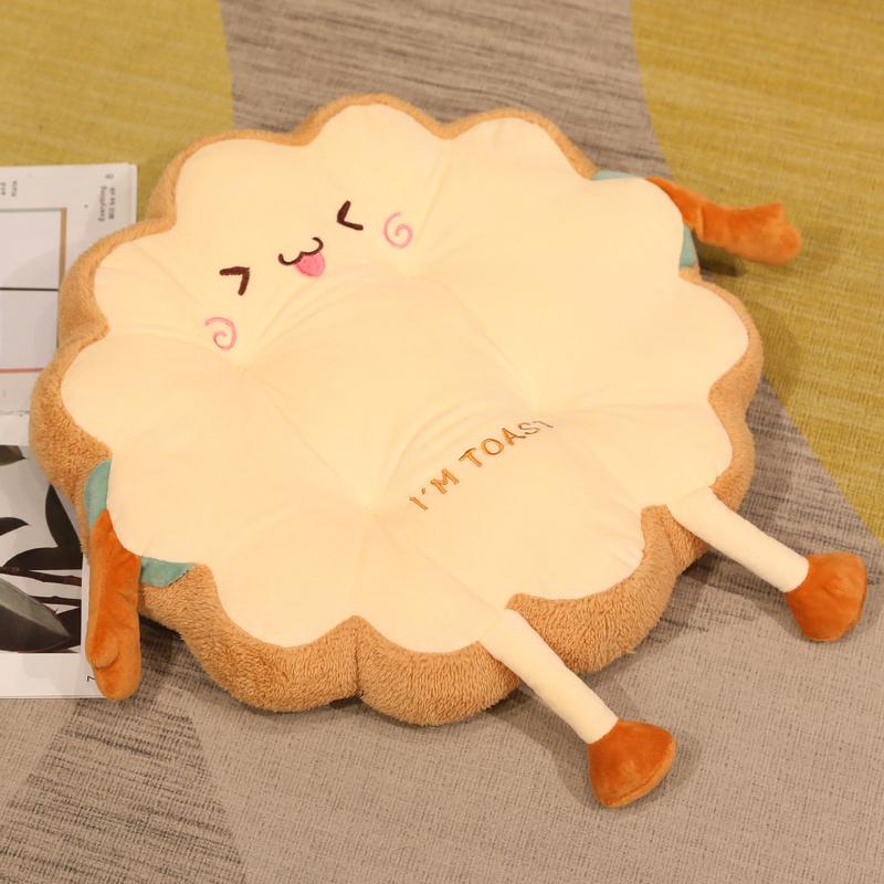 Simulation Bread Toast Cushion Stuffed Sliced Bread Food Pillow Sofa Chair Decor Seat Cushion Cute Student  Kids Toy Chair Pad