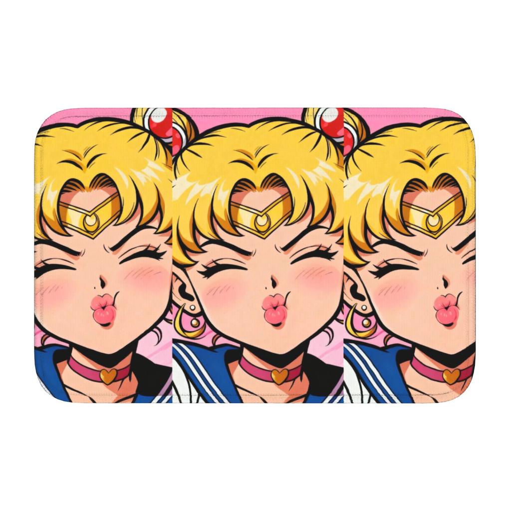 Sailors Moons Cute Cartoon Doormat Anti-Slip Entrance Welcome Kitchen Bathroom Floor Door Mat Toilet Living Room Carpet Rug