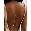 Hot-Selling Pearl Back Chain, Simple European and American Bridal Dress with Diamond-Encrusted Backless Back Chain, Elegant and Fashionable Accessory