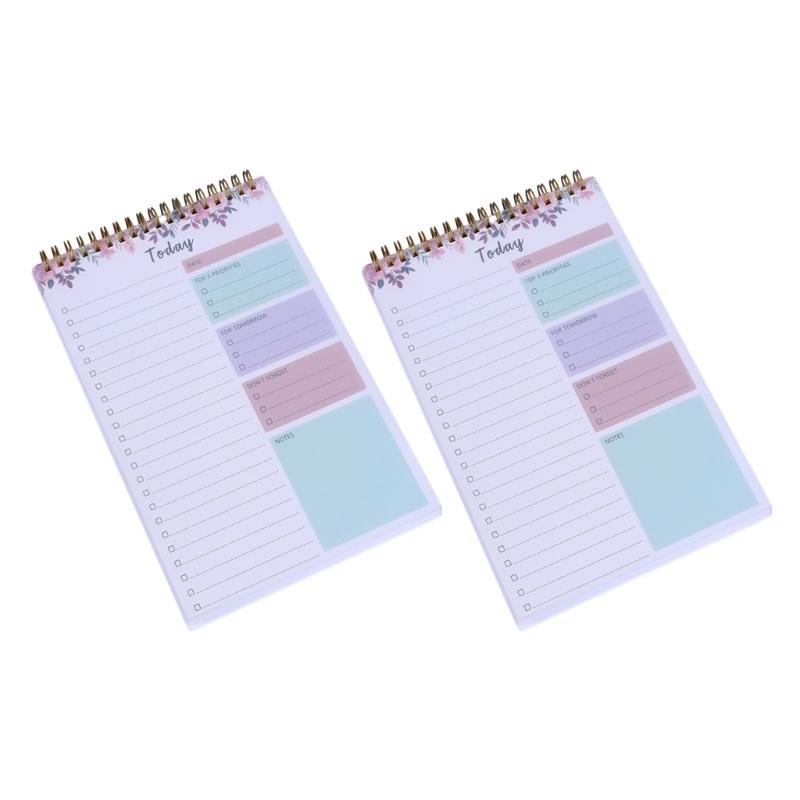

2 Pcs Daily Planner Weekly Planner Journal Notebook Spirals Notepad To Do List Notebook Planning Pad Management Notebook