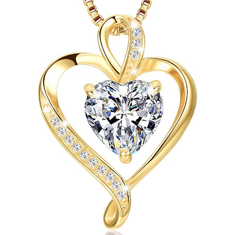Heart Shaped Pendant Necklace for Women Elegant Sparkling Love Jewelry Gift