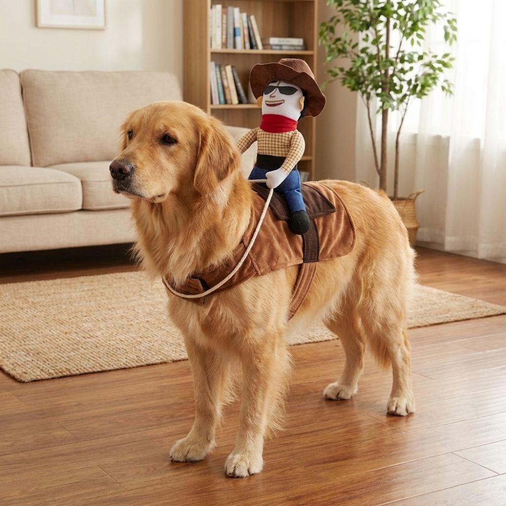 Adjustable Dog Riding Denim Clothing Novelty Cat Party Dressed Up Halloween Dog Clothes Gift