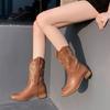 Xinjiang Sichuan Grassland Travel Wear Women's Boots New Versatile Western Cowboy Boots Retro Knight Boots