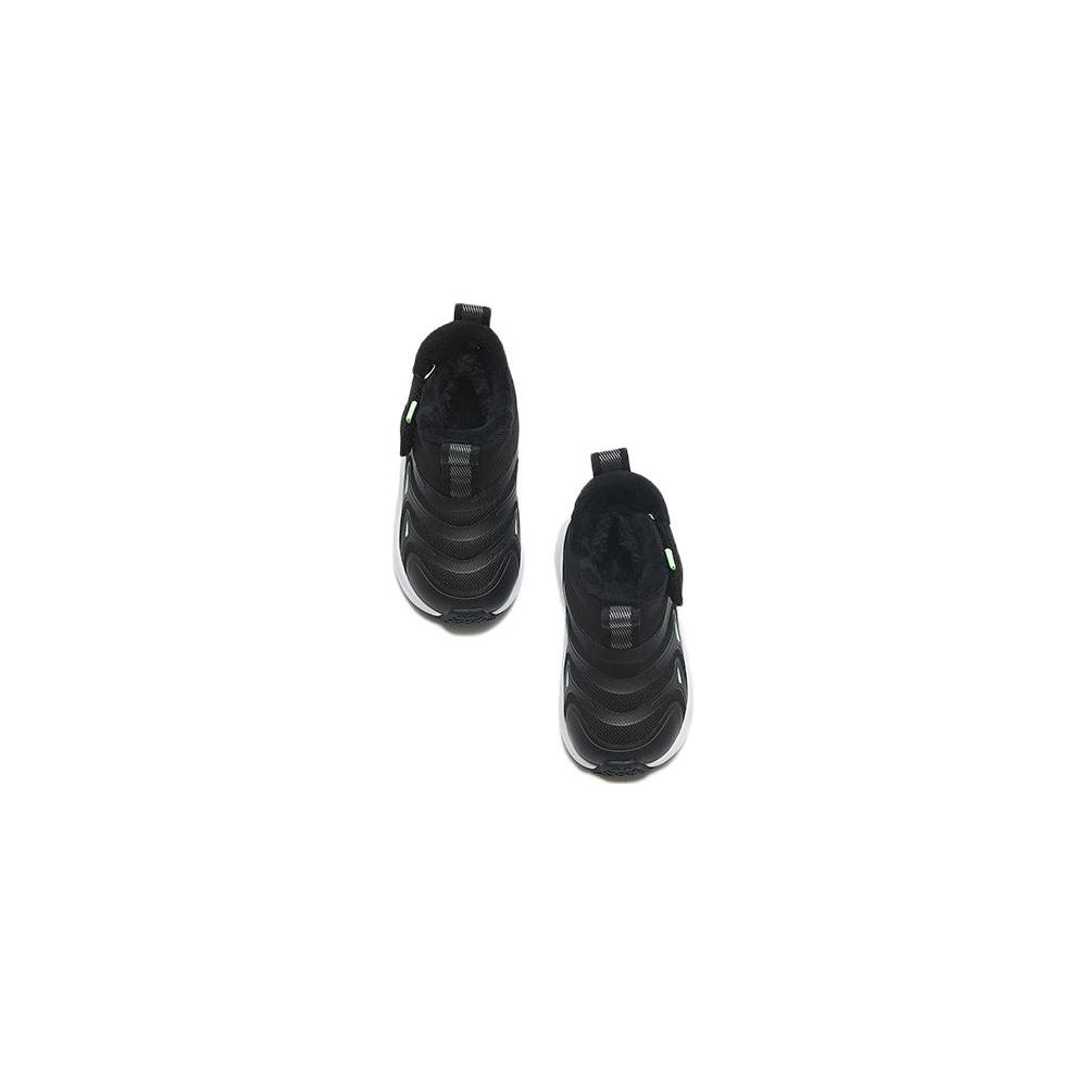 Anta Kids Caterpillar Fleece Lined Wear Resistant High Top Walking Shoes Baby Shoes Black A312240004-1