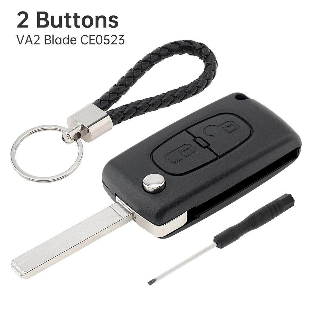 2 Tasten Citroen Klappschlüsselanhänger Gehäuse Ersatz 207 307 308 407 C1 C2 C3 C4 Schlüsselanhänger Schraubenzieher Verschleißfest