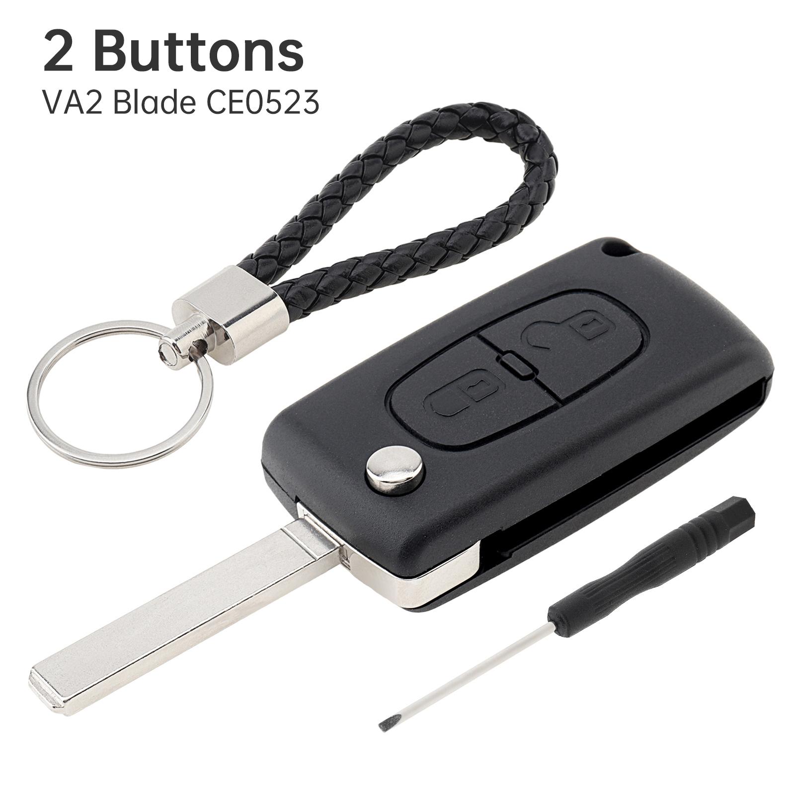 

Корпус выкидного ключа с 2 кнопками Citroen, замена для 207 307 308 407 C1 C2 C3 C4, с брелоком и отверткой, износостойкий