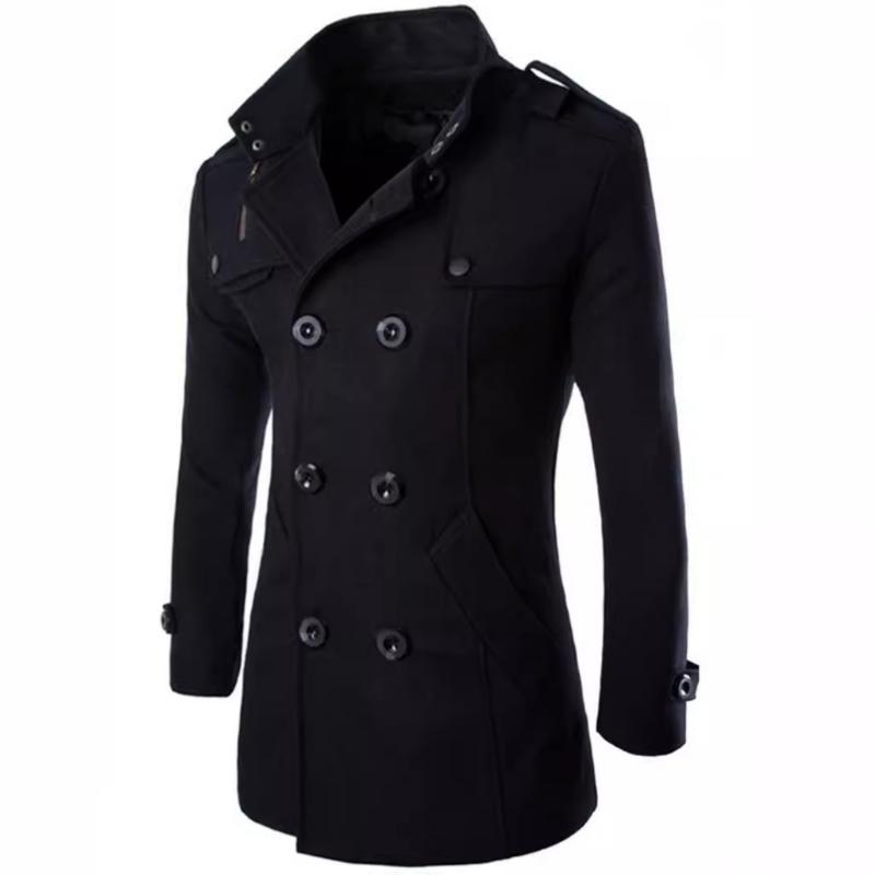 Men's Winter Commuter Coat Slim Mid-length Windbreaker Jacket