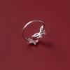 ANENJERY Sparkling Zirconia Flying Butterfly Opening Ring pro ženy Design Prémiový ukazováček na ocasní kroužek bague anel anillo