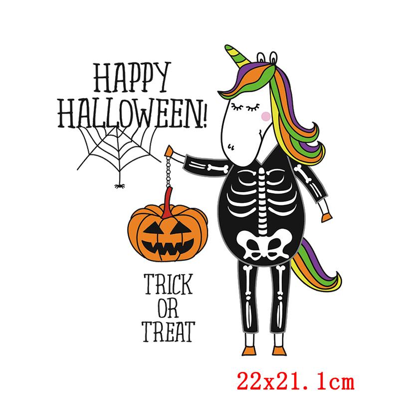 Cartoon Animal Applique Iron On Transfer Funny Pumpkin Heat Transfer Patch For Clothes Hippie Cat Thermal Stickers On Clothes