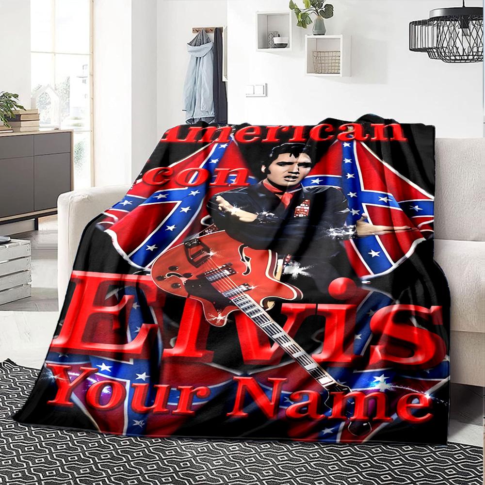 Elvis Presley Personalisierte Textdecke Leichte Anpassbare Decke Langlebiger Komfort Überwurf Für Bett Wohnzimmer Heimdekoration Büro