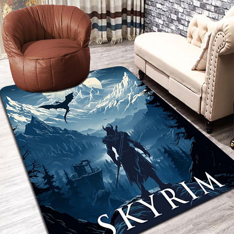 The Elder Scrolls Rug Floor Mat for Living Room or Bedroom Soft and Comfortable Carpet a Gift for Birthday and Holiday.