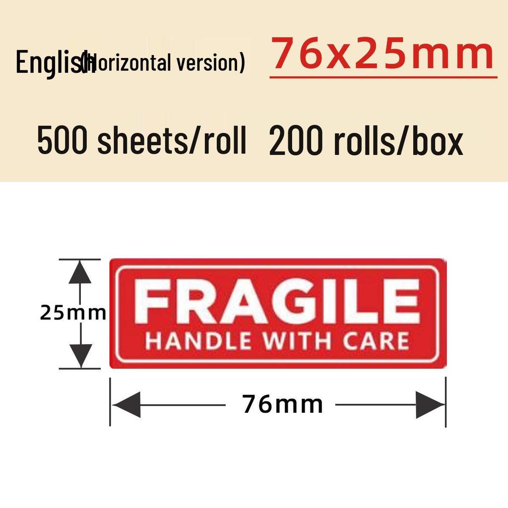 Fragile Warning Sticker for Logistics & Packaging - English Version