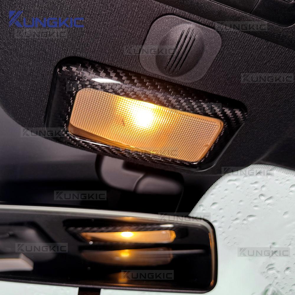 For Abarth 595 695 Fiat 500 2016-2020 2021 2022 2023 2024 Real Hard Dry Carbon Fiber Sticker LHD RHD Car Reading Lamp Outer