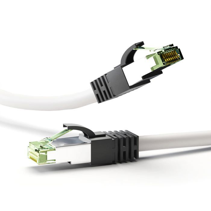 Cordon de raccordement rj-45 - goobay - 1 m - sftp - cat 8.1 - sans halogène, blanc