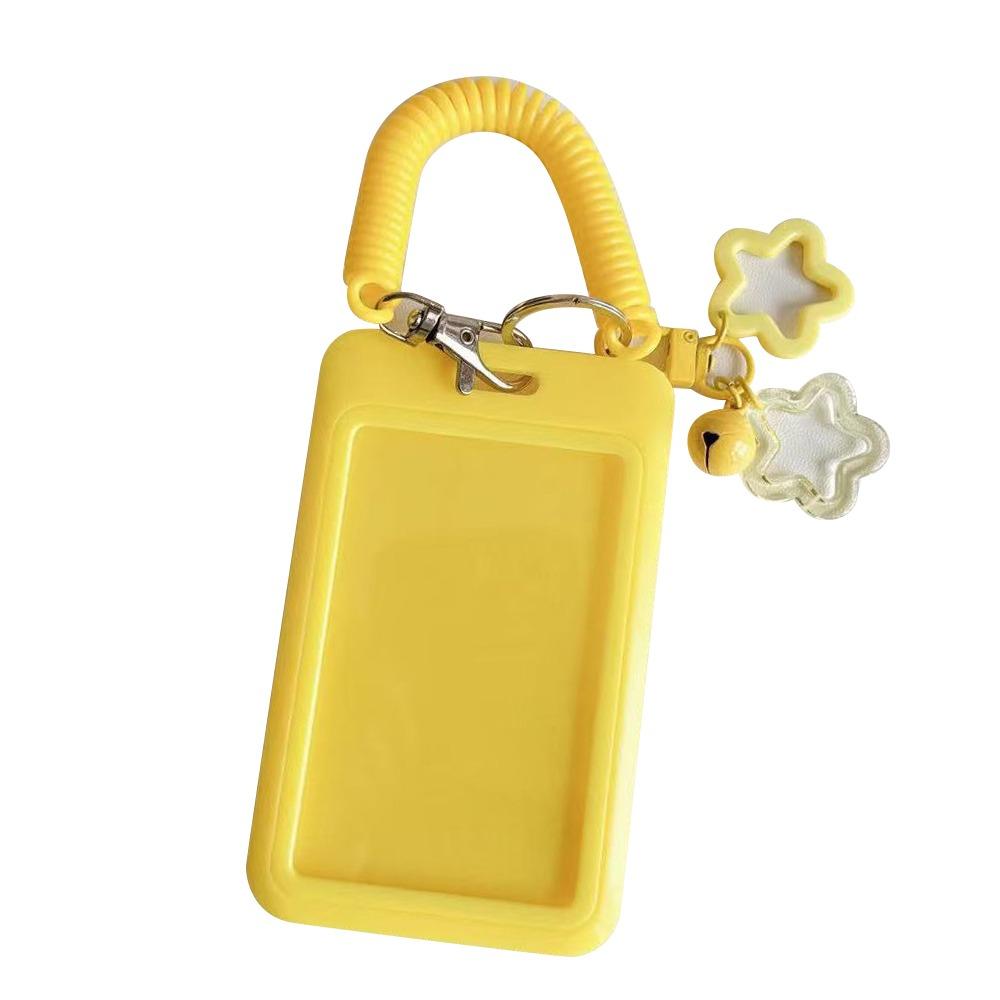 Colorful ID Card Holder Clear Acrylic Plastic Holder Cute Keychain Holder ID Cards