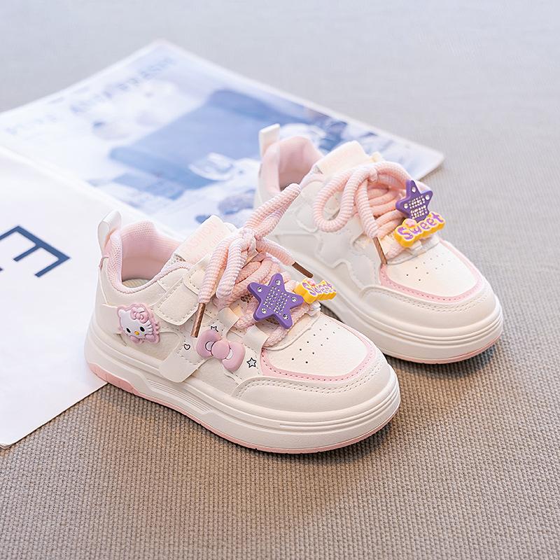 Girls cartoon cute board shoes 2025 autumn new children's sports shoes fashion casual shoes girls white shoes tide