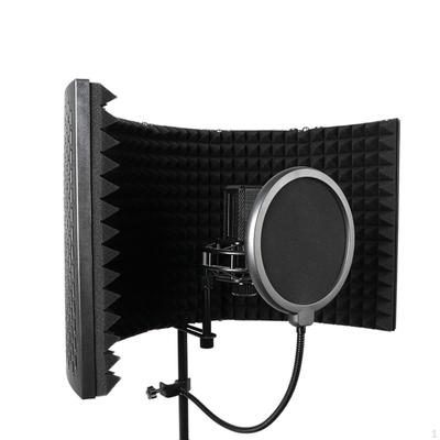 Izolační štít mikrofonu Panel pro vokalové nahrávání Skládací Nastavitelný pro vysílání Podcasty