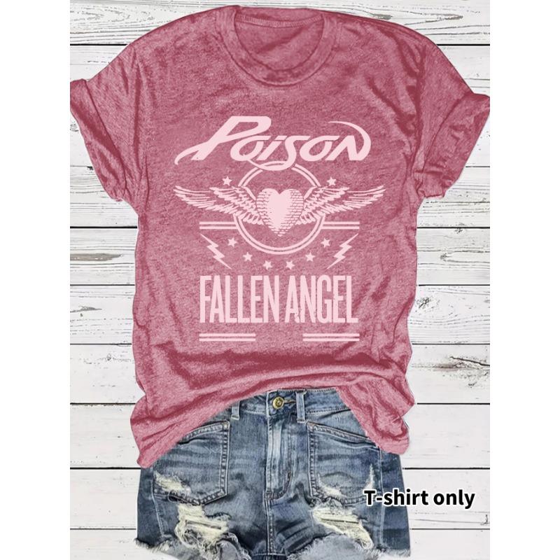 Women's Summer New Temperament T-shirt Band Theme Pattern Printing Short-sleeved