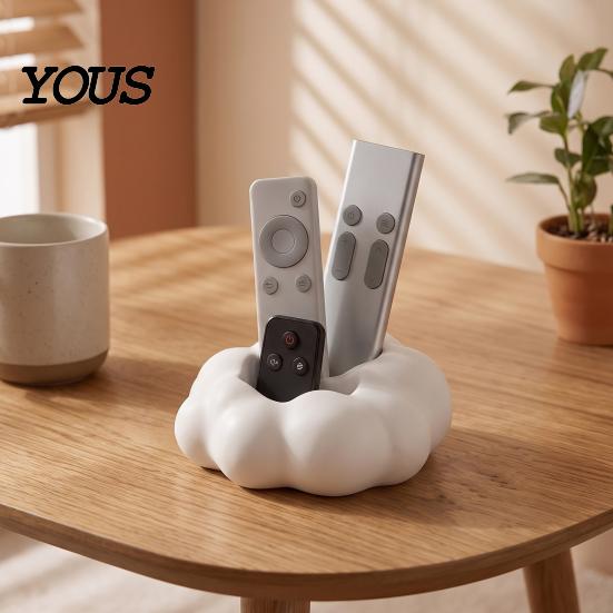 Durable Pla Storage 3D Printed Cloud Shape Desktop Organizer, Cute Remote Control Holder Rack with Dual Slots, Multifunctional Caddy for Pens, Makeup