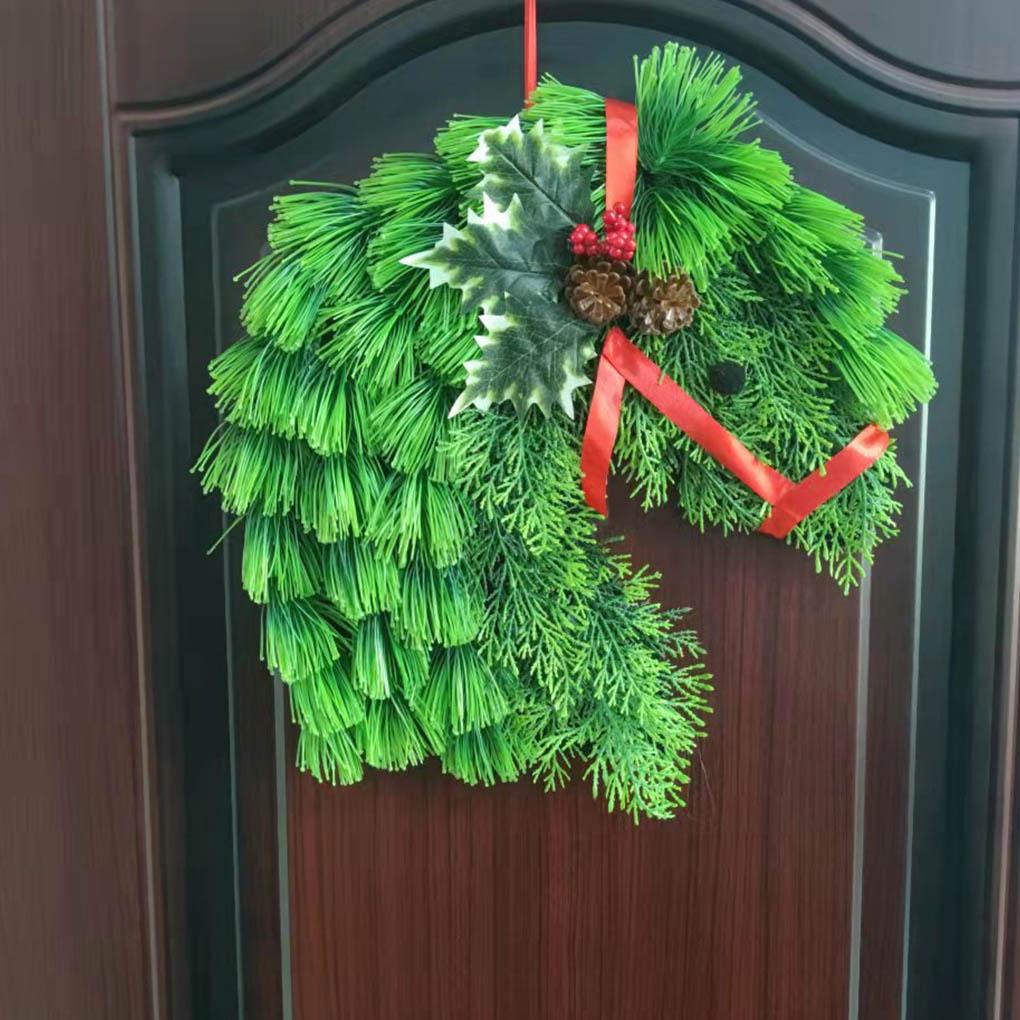 Weihnachtskranz Weihnachts-Girlanden Ornamente Bauernhaus Pferdekopf Grußanhänger Partyzubehör Neujahr Halloween-Zubehör