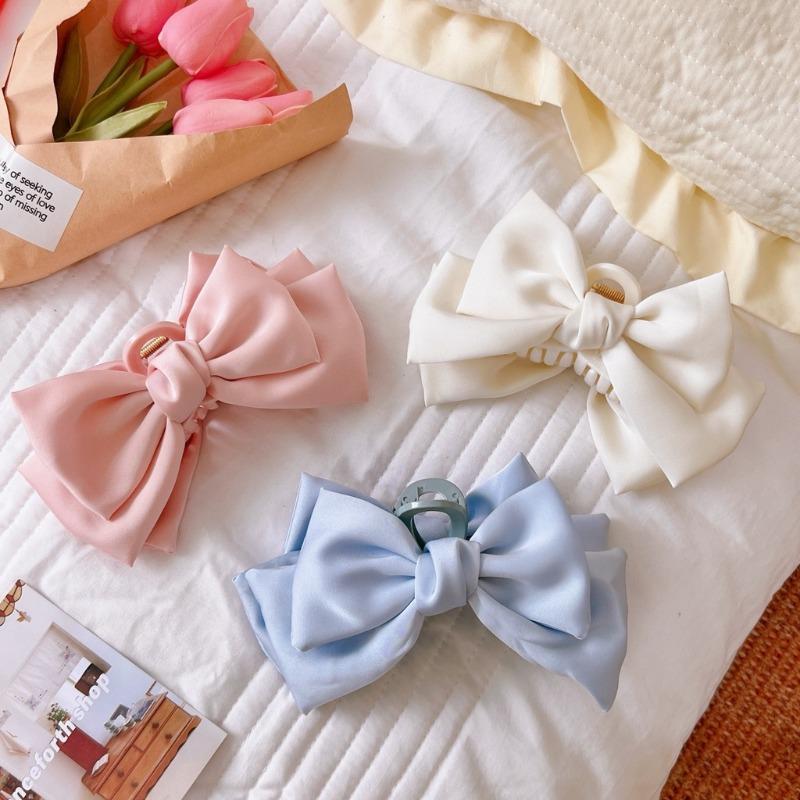 Large Bow Hair Clip Women Sweet Luxurious Shark Clip Cute Versatile Hair Accessories
