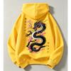 Vintage Japanese Streetwear Kids Hoodie Black Dragon Sakura Cherry Blossom Print Loose Oversized Pullover For Boys Girls