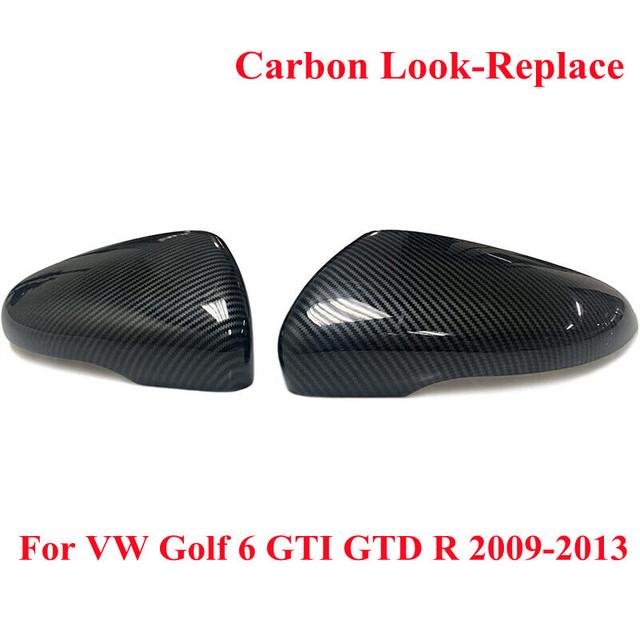 2x capac oglindă laterală cu aspect de carbon pentru VW pentru Volkswagen Golf 6 MK6 GTI GTD 2009-2013 capac capac oglindă retrovizoare laterală