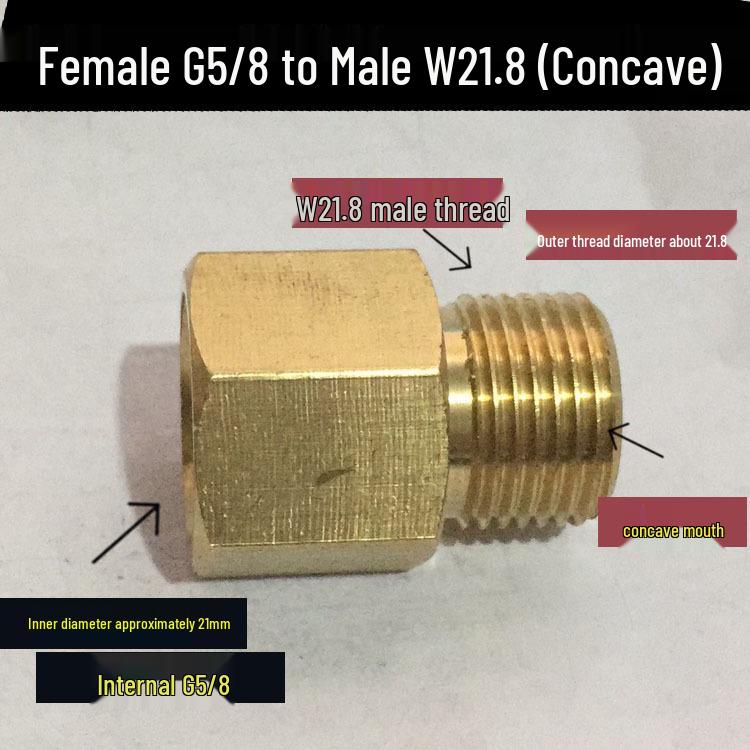 Riduttore di Pressione Ossigeno - Valvola con Filettatura Femmina G5/8 a Raccordo Maschio 5/8 in Rame