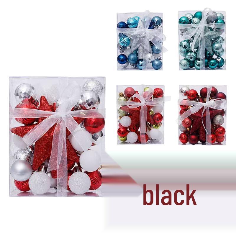 3CM/30PCS Tree Top Star & Small Ball Ornament Set - Holiday Christmas Decoration Gift Box