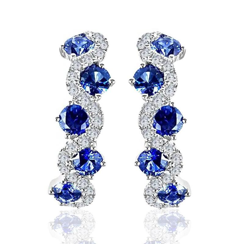 Huitan Chic Fashion Dainty Hoop Earrings Women Everyday Jewelry with Bright Cubic Zirconia Color Accessories for Female