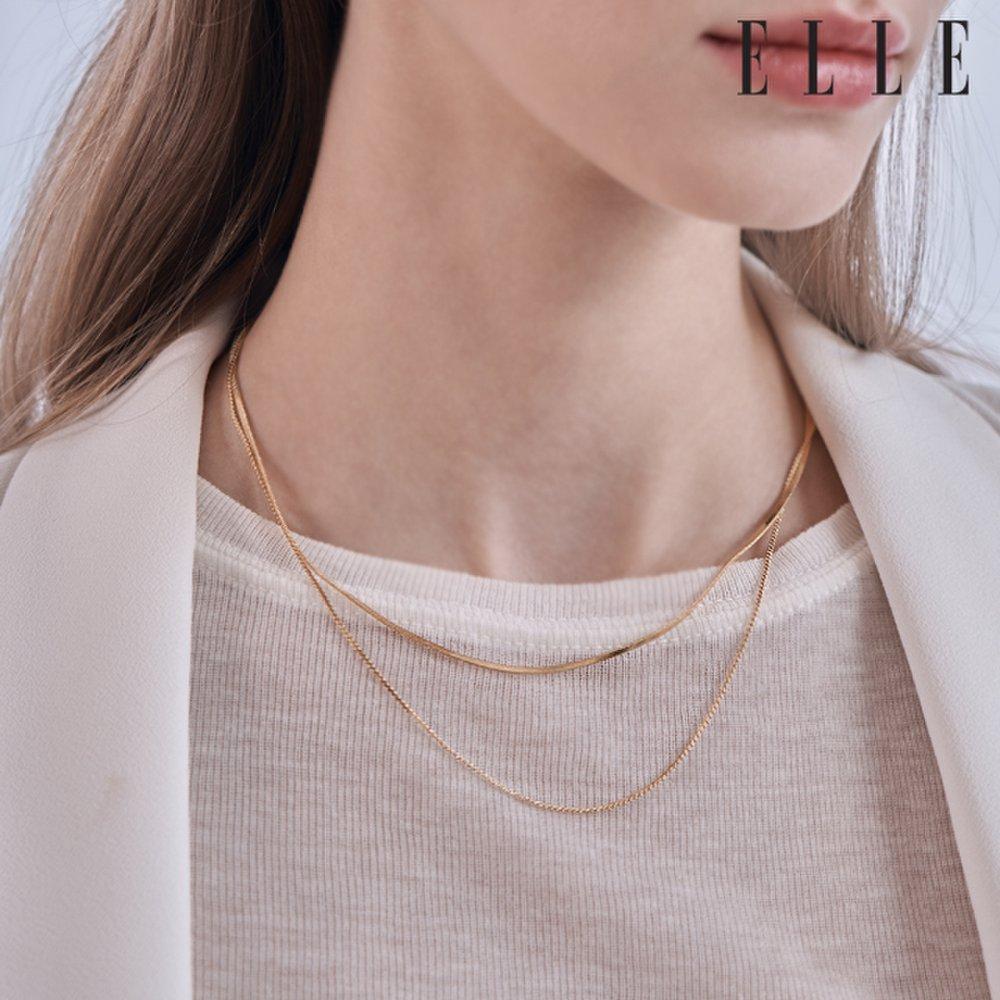 Herringbone Layered Necklace Elbrnn192