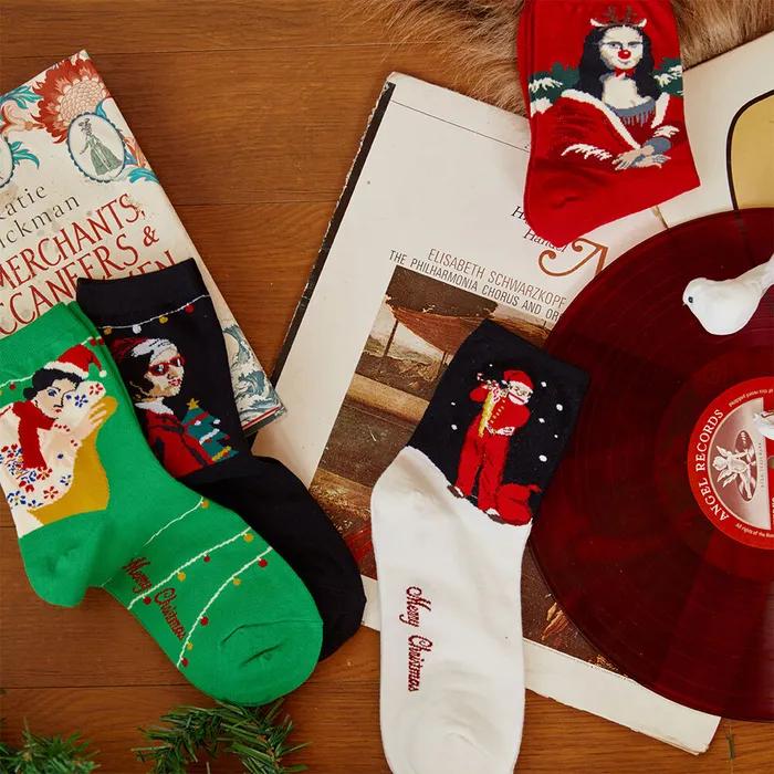 GGRN Women's Christmas Socks_W-L-202 Christmas Masterpieces