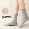 Sock Kids Summer Odor-Resistant Pure Cotton Non-Spiky Spring-Autumn Style Black and White Sports Sweat-Absorbing