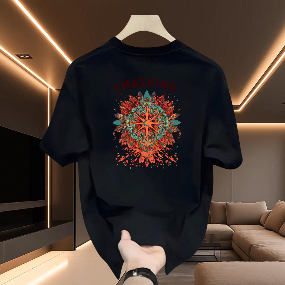 Cross-Border Exclusive Supply Of Good Goods 100% Cotton Men S Short-Sleeved T-Shirt Top Loose Trend Half-Sleeved T-Shirt S