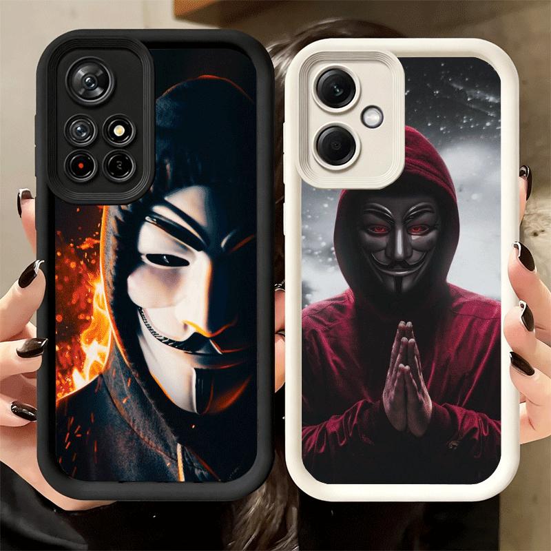Phone Case for Xiaomi Redmi Note 15 14 13 Pro Plus Anonymous V Mask Shell 12S 11 11S 11T 5G 14S Soft Silicone Funda