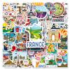50 France Travel Scenery Waterproof Cartoon Stickers for Journals