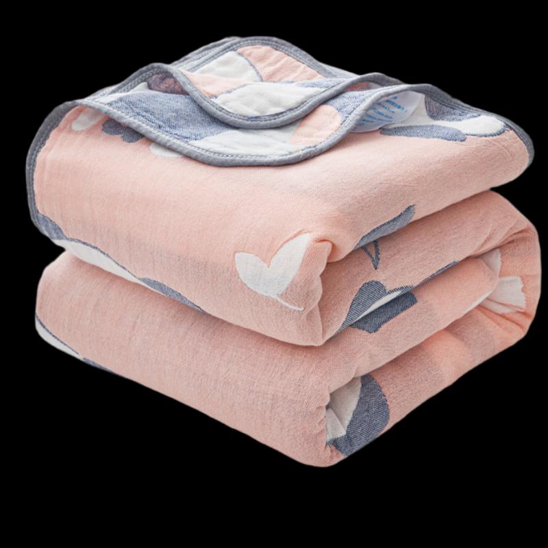 Cute Panda Six-Layer Washed Gauze Blanket